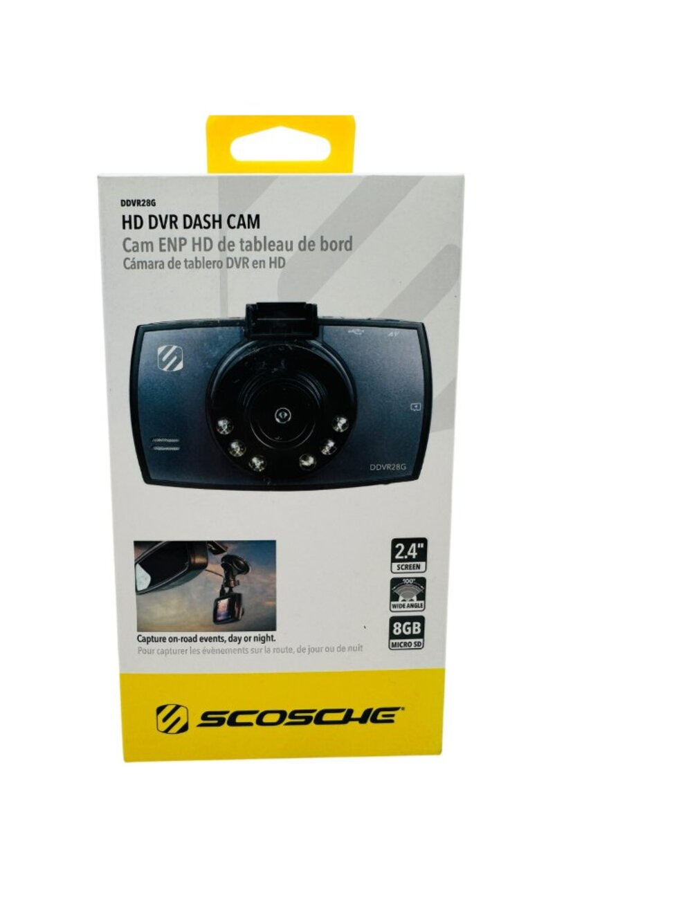 HD DVR Dash Cam Scosche DDVR28G 2.4" Screen 1080p Night Vision
